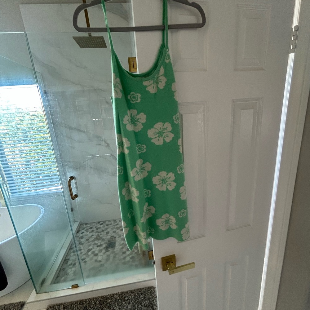 American Eagle Green Floral Knit Dress size S EUC